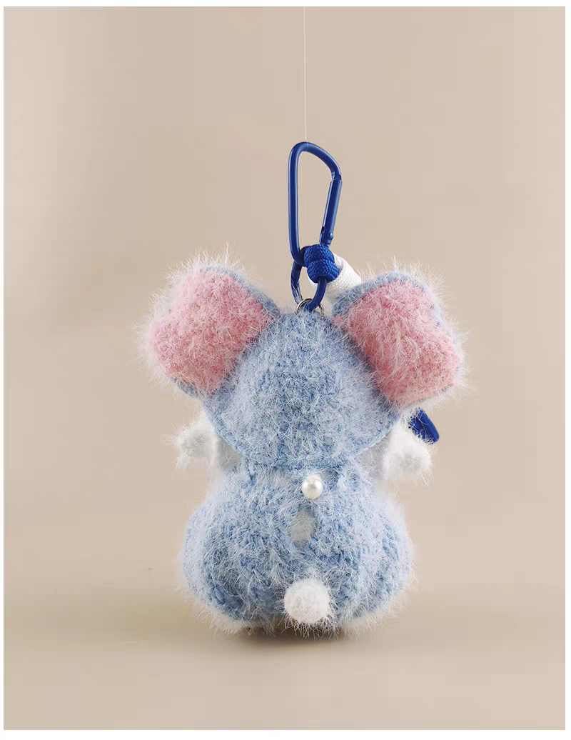 Elephant Hat Sugar Sugar Bunny Bag Charm, Premium Backpack & Car Pendant, Ideal Gift,Handmade Crochet Doll, Crochet Keychain