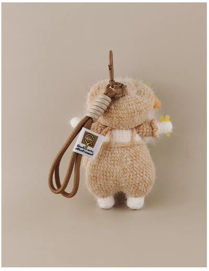 Beret Carrot Sugar Sugar Bunny Bag Charm, Premium Backpack & Car Pendant, Ideal Gift,Handmade Crochet Doll, Crochet Keychain