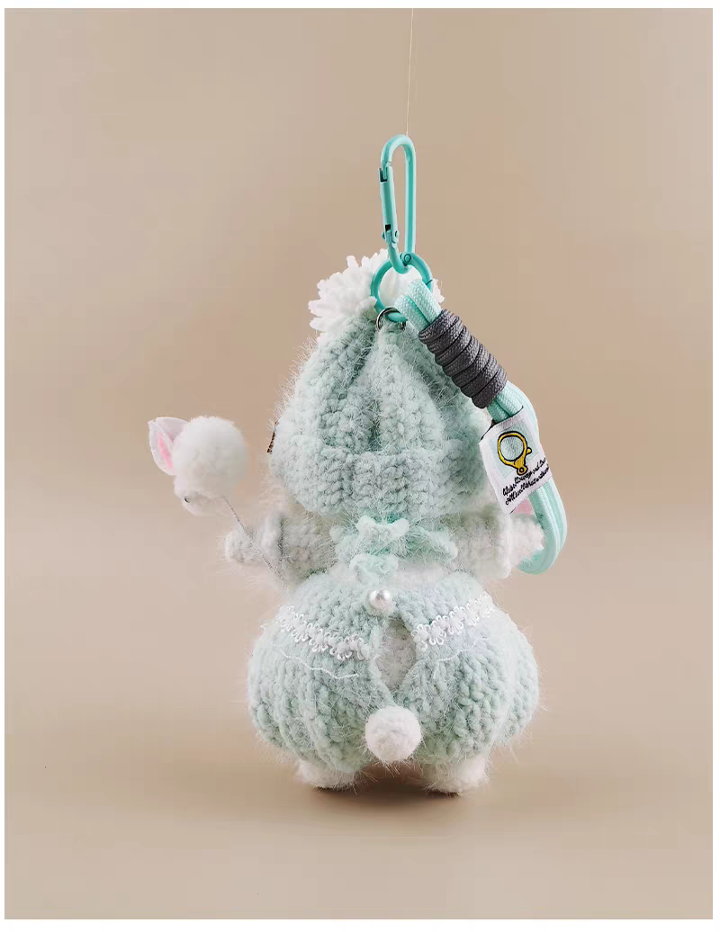 Mini Little Potato Sugar Sugar Bunny Bag Charm, Premium Backpack & Car Pendant, Ideal Gift,Handmade Crochet Doll, Crochet Keychain