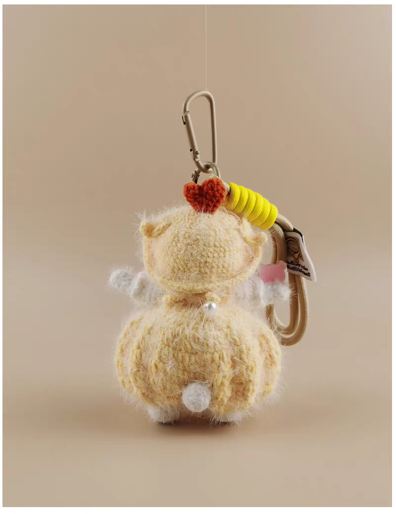 Cute Chick Sugar Sugar Bunny Bag Charm, Premium Backpack & Car Pendant, Ideal Gift,Handmade Crochet Doll, Crochet Keychain