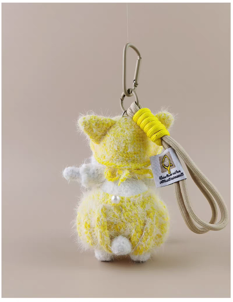 Butter Cat Sugar Sugar Bunny Bag Charm, Premium Backpack & Car Pendant, Ideal Gift,Handmade Crochet Doll, Crochet Keychain