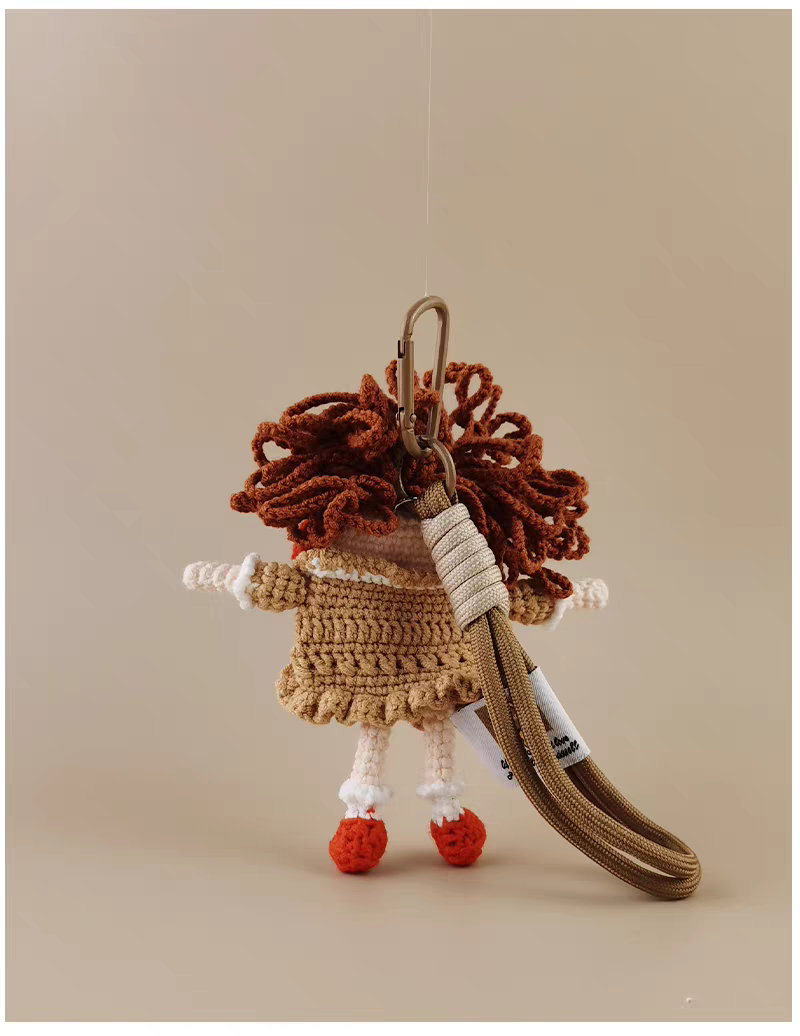 Cute Funny Big Mouth Girl Bag Charm, Premium Backpack & Car Pendant, Ideal Gift,Handmade Crochet Doll, Crochet Keychain