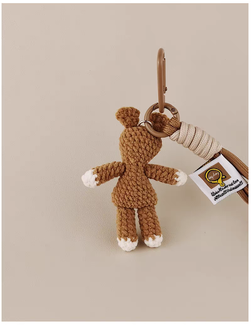 Cute Bear Bear Crochet Bag Charm, Premium Backpack & Car Pendant, Ideal Gift,Handmade Crochet Doll, Crochet Keychain