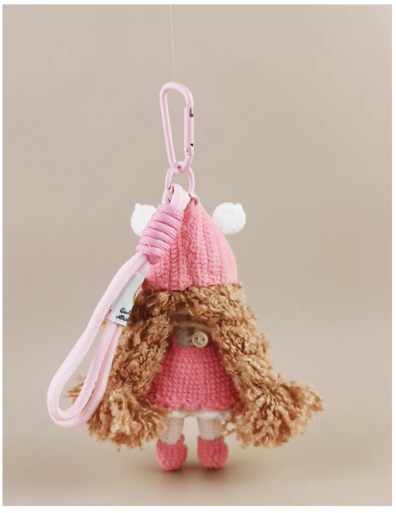 Cute Goose pink sheep girl Bunny Sugar Sugar Bunny Crochet Bag Charm, Premium Backpack & Car Pendant, Ideal Gift,Handmade Crochet Doll, Crochet Keychain