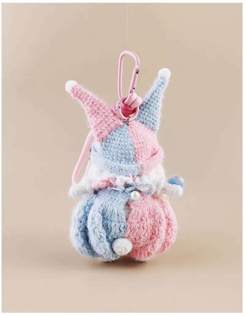 Mini Clown Sugar Sugar Bunny Crochet Doll Keychain, Cute Bag Charm & Car Pendant, Premium Gift for Festival & Birthday
