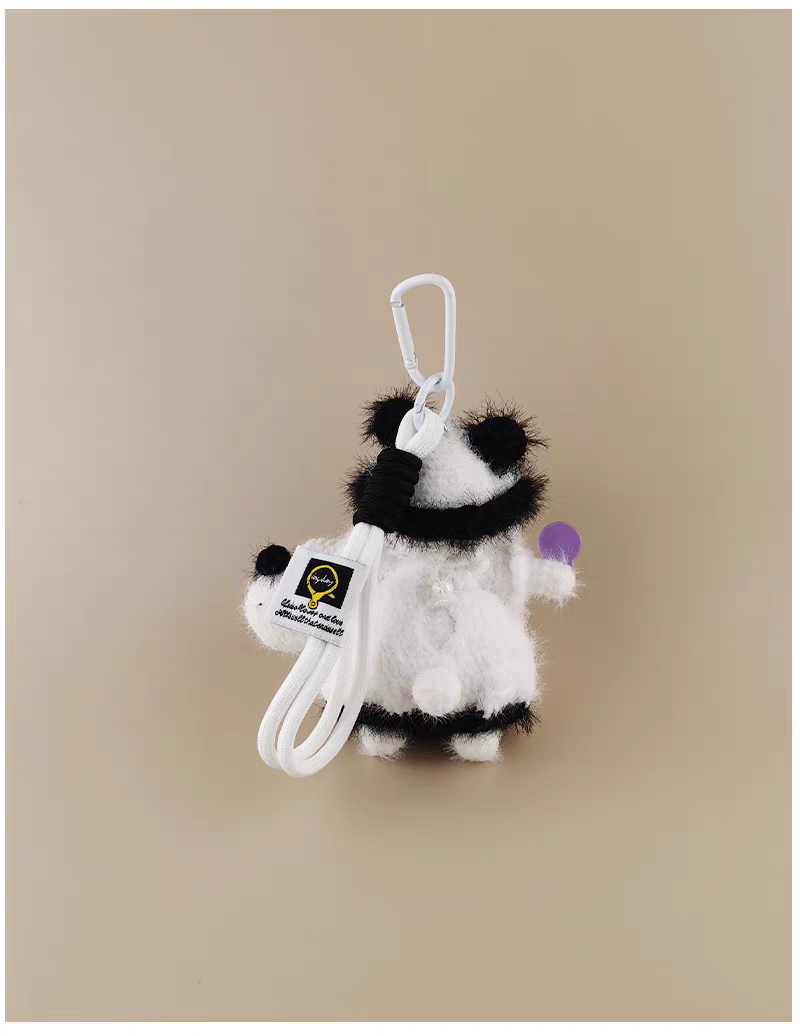 Mini Panda Sugar Sugar Bunny Handmade Crochet Keychain Bag Charm, Luxury Unique Gift
