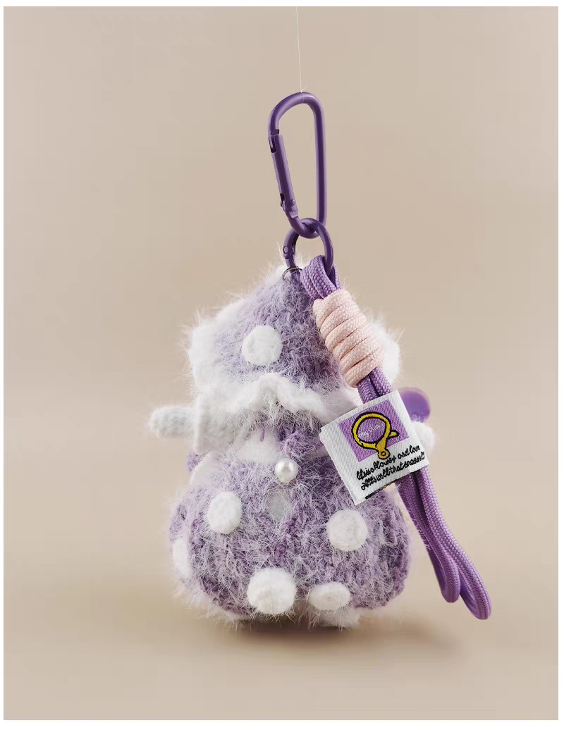 Cute Mushroom Sugar Sugar Bunny Handmade Crochet Doll Keychain, Bag Charm & Car Pendant, Unique Elegant Gift