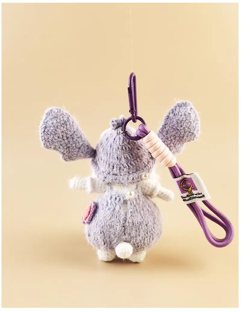 Cute Angel Sugar Sugar Bunny Handmade Crochet Doll Keychain, Bag & Backpack Charm Pendant, Sweet Gift