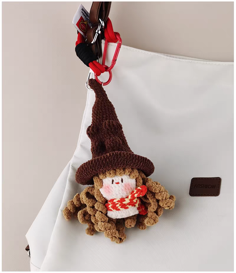 Magic Academy Baby Bag Charm, Premium Backpack & Car Pendant, Ideal Gift,Handmade Crochet Doll, Crochet Keychain