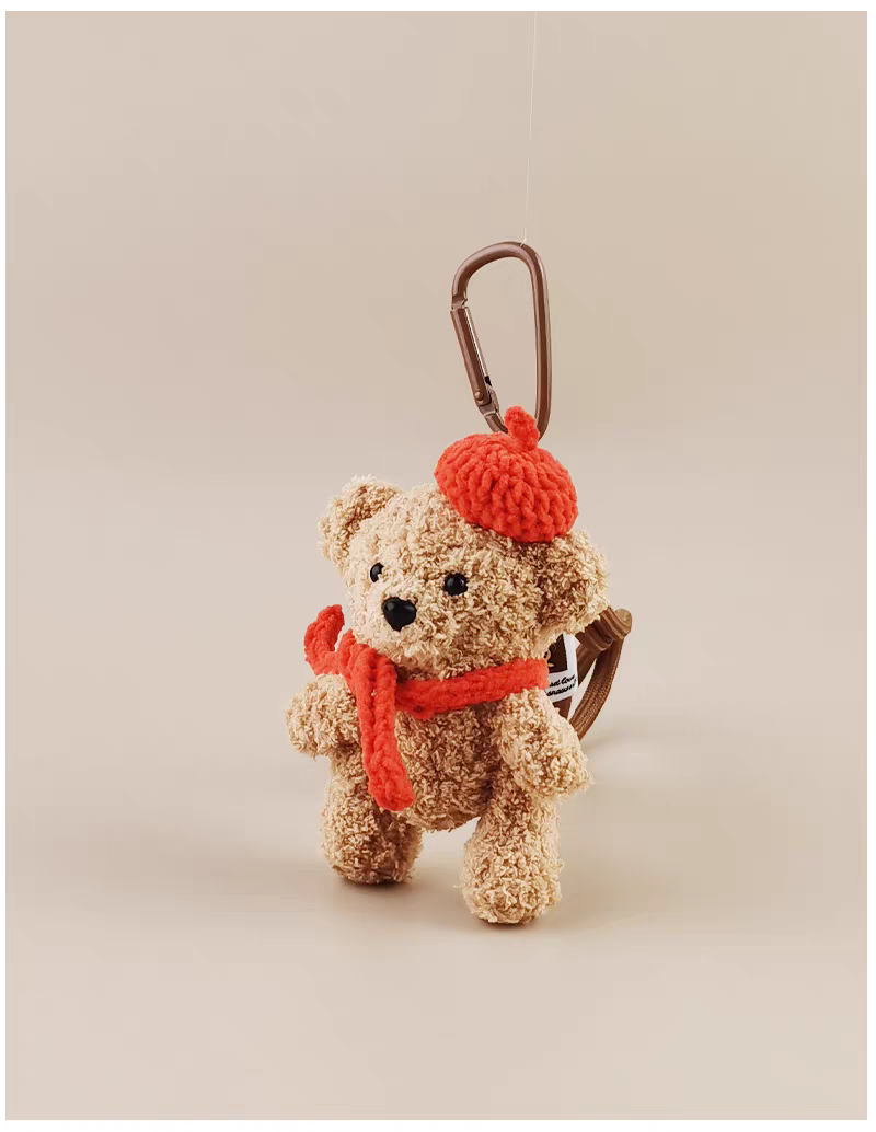 Cute Teddy Bear Bag Charm, Premium Backpack & Car Pendant, Ideal Gift,Handmade Crochet Doll, Crochet Keychain