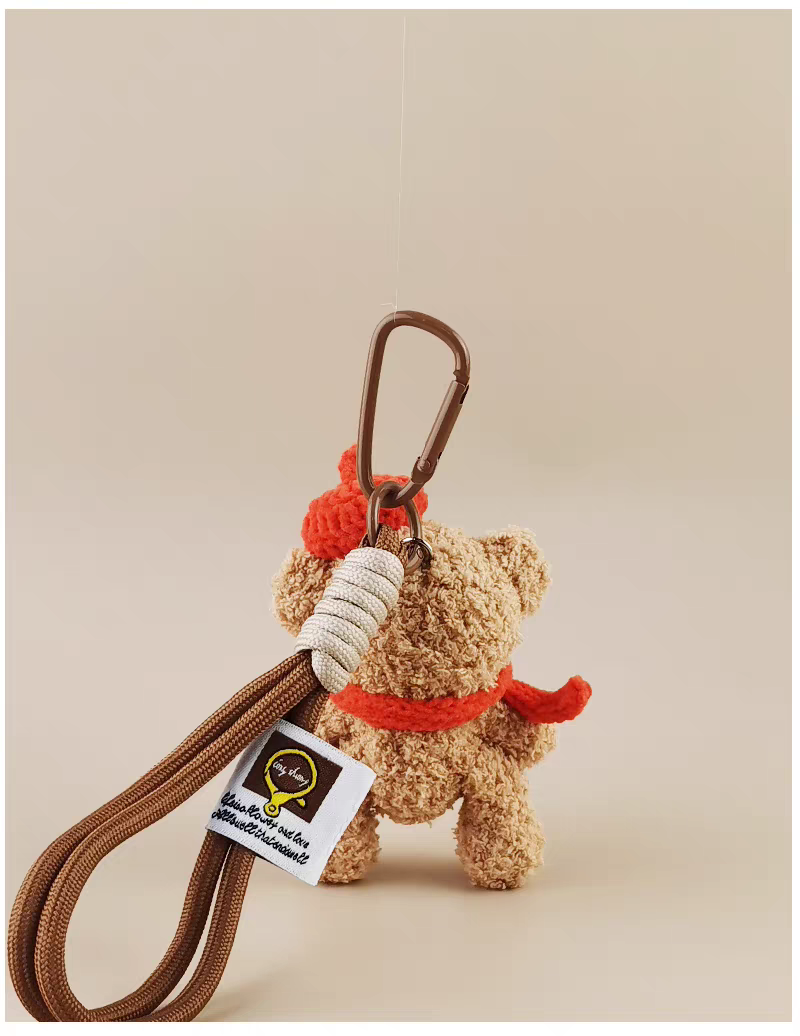 Cute Teddy Bear Bag Charm, Premium Backpack & Car Pendant, Ideal Gift,Handmade Crochet Doll, Crochet Keychain