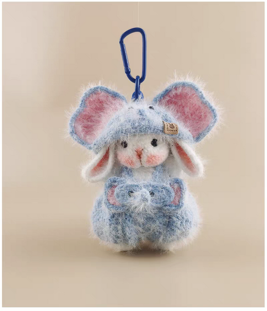 Elephant Hat Sugar Sugar Bunny Bag Charm, Premium Backpack & Car Pendant, Ideal Gift,Handmade Crochet Doll, Crochet Keychain