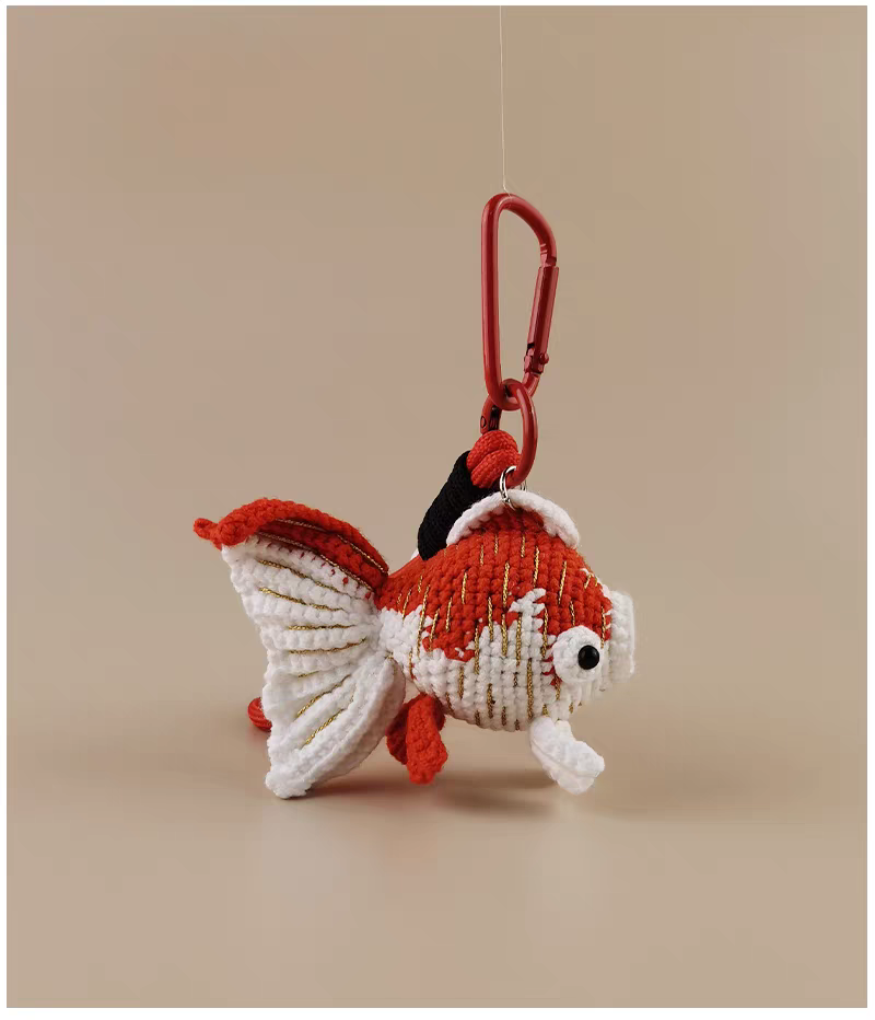 Lucky Bubble Blowing Koi Bag Charm, Premium Backpack & Car Pendant, Ideal Gift,Handmade Crochet Doll, Crochet Keychain