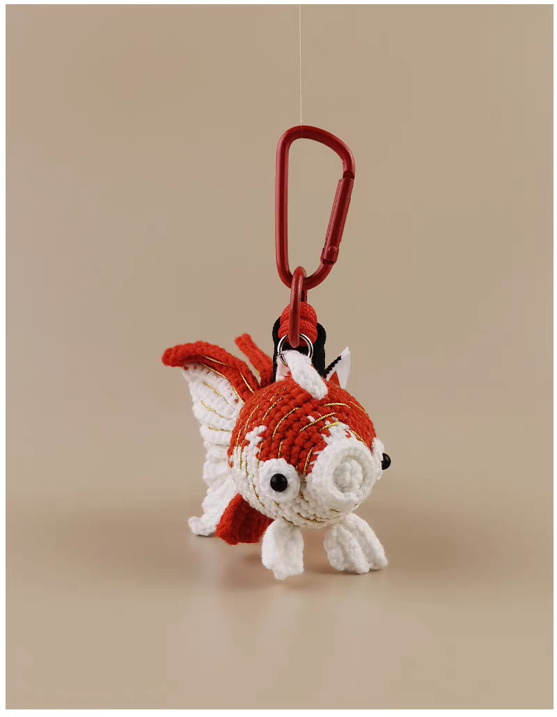 Lucky Bubble Blowing Koi Bag Charm, Premium Backpack & Car Pendant, Ideal Gift,Handmade Crochet Doll, Crochet Keychain