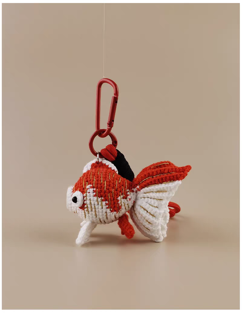 Lucky Bubble Blowing Koi Bag Charm, Premium Backpack & Car Pendant, Ideal Gift,Handmade Crochet Doll, Crochet Keychain