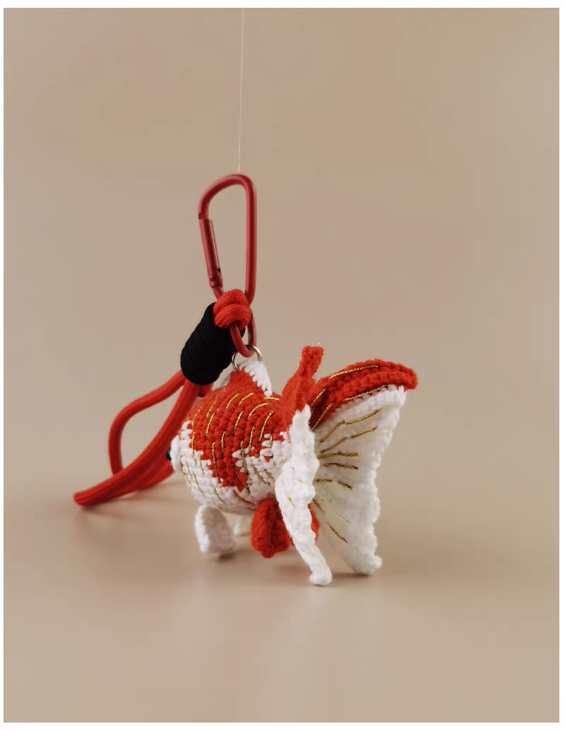 Lucky Bubble Blowing Koi Bag Charm, Premium Backpack & Car Pendant, Ideal Gift,Handmade Crochet Doll, Crochet Keychain