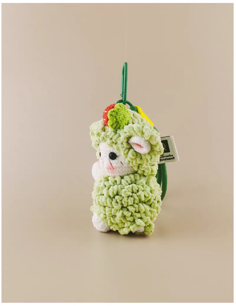 Cute Strawberry Sheep Bag Charm, Premium Backpack & Car Pendant, Ideal Gift,Handmade Crochet Doll, Crochet Keychain