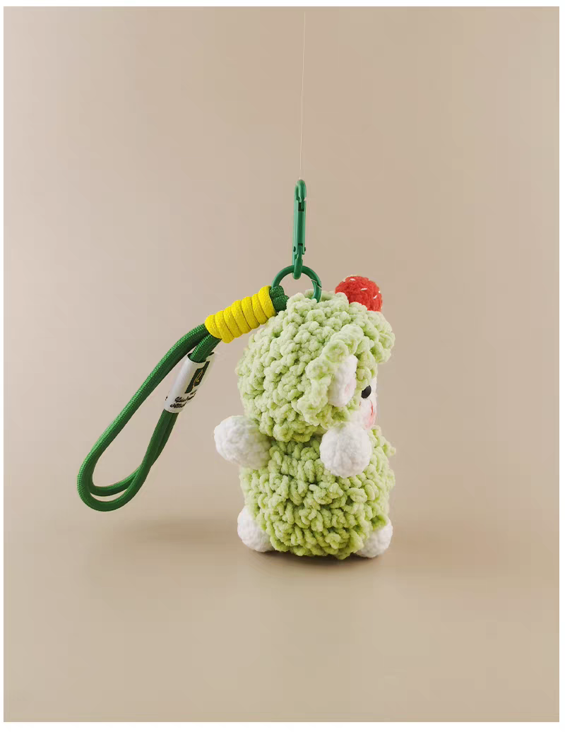 Cute Strawberry Sheep Bag Charm, Premium Backpack & Car Pendant, Ideal Gift,Handmade Crochet Doll, Crochet Keychain