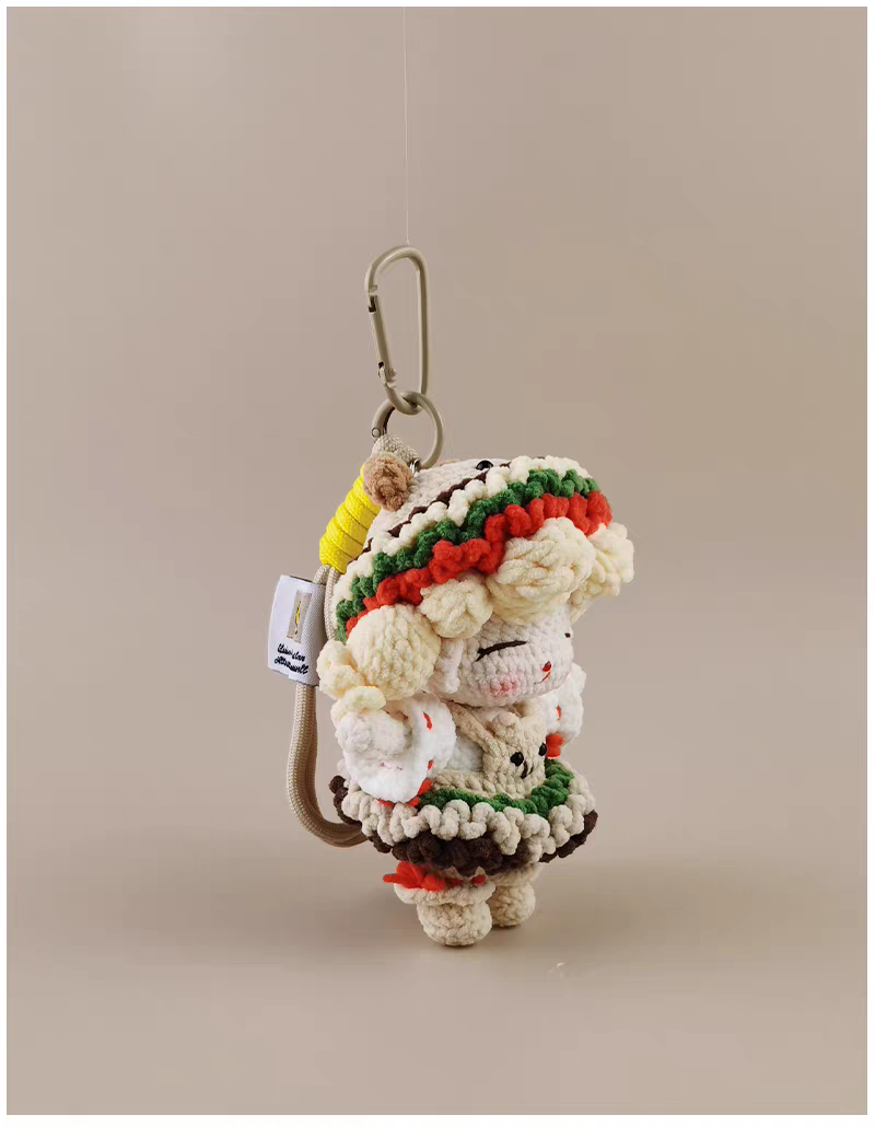 Cute Hamburger Girl Bag Charm, Premium Backpack & Car Pendant, Ideal Gift,Handmade Crochet Doll, Crochet Keychain