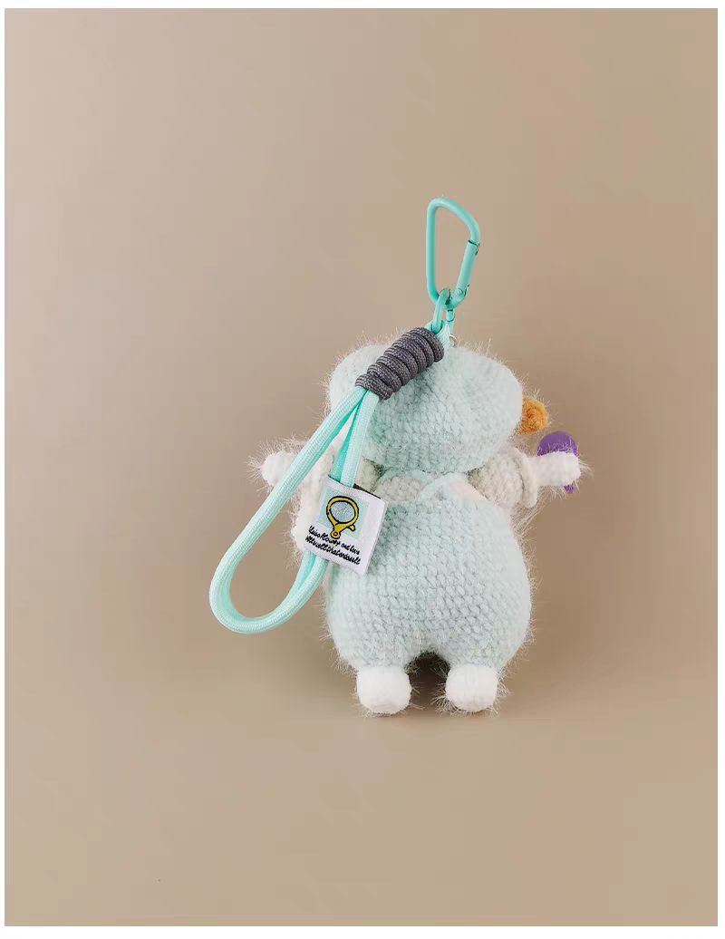 Beret Sugar Sugar Bunny Bag Charm, Premium Backpack & Car Pendant, Ideal Gift,Handmade Crochet Doll, Crochet Keychain