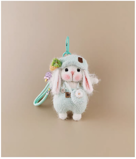 Beret Sugar Sugar Bunny Bag Charm, Premium Backpack & Car Pendant, Ideal Gift,Handmade Crochet Doll, Crochet Keychain