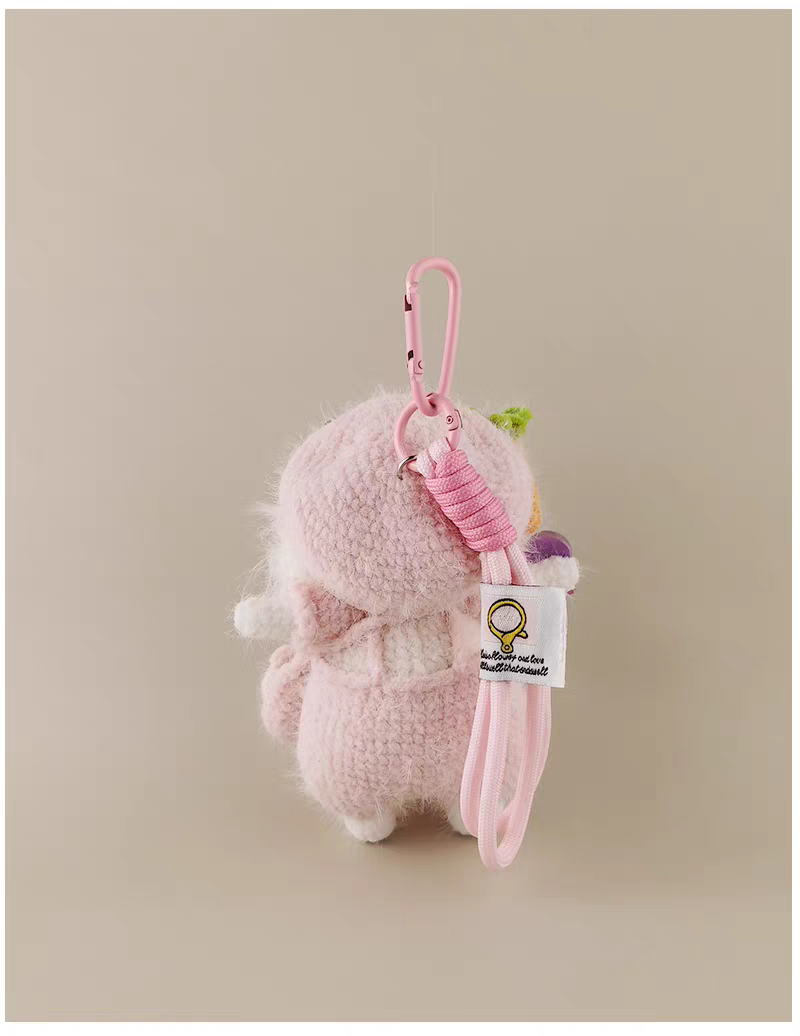 Cute Pink Sugar Sugar Bunny Bag Charm, Premium Backpack & Car Pendant, Ideal Gift,Handmade Crochet Doll, Crochet Keychain