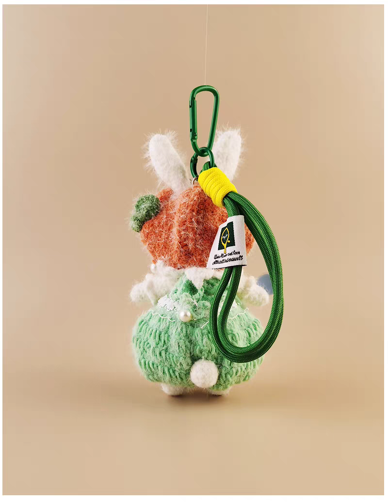 Carrot Sugar Sugar Bunny Bag Charm, Premium Backpack & Car Pendant, Ideal Gift,Handmade Crochet Doll, Crochet Keychain