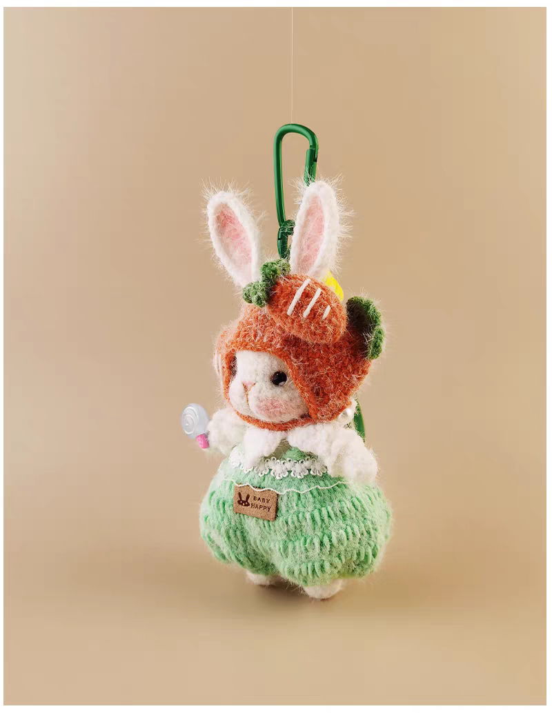 Carrot Sugar Sugar Bunny Bag Charm, Premium Backpack & Car Pendant, Ideal Gift,Handmade Crochet Doll, Crochet Keychain