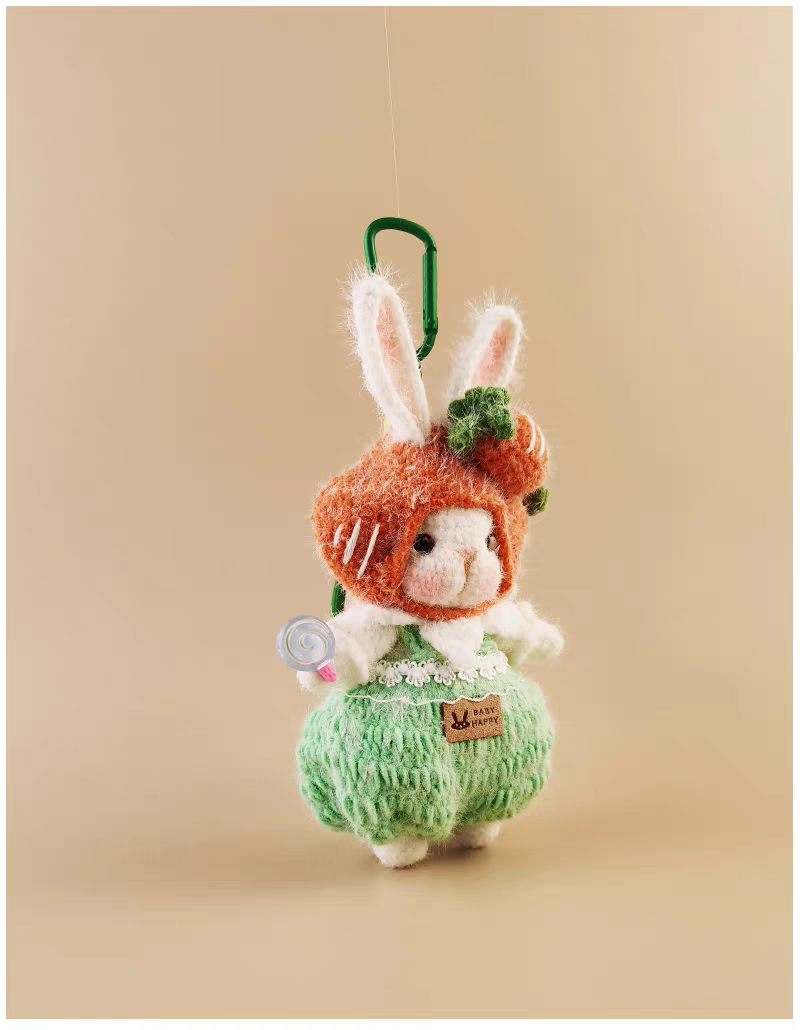 Carrot Sugar Sugar Bunny Bag Charm, Premium Backpack & Car Pendant, Ideal Gift,Handmade Crochet Doll, Crochet Keychain
