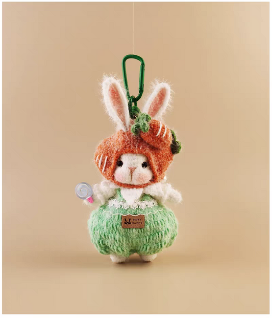 Carrot Sugar Sugar Bunny Bag Charm, Premium Backpack & Car Pendant, Ideal Gift,Handmade Crochet Doll, Crochet Keychain