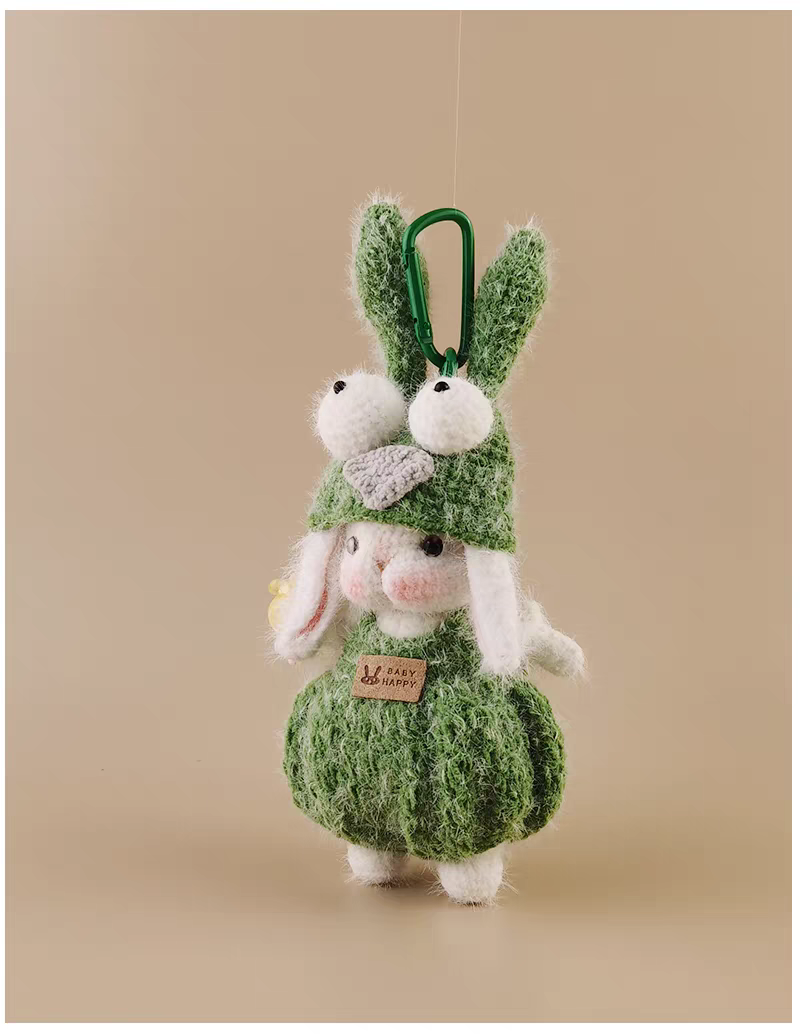 Wide Eyes Bunny Sugar Sugar Bunny Bag Charm, Premium Backpack & Car Pendant, Ideal Gift,Handmade Crochet Doll, Crochet Keychain