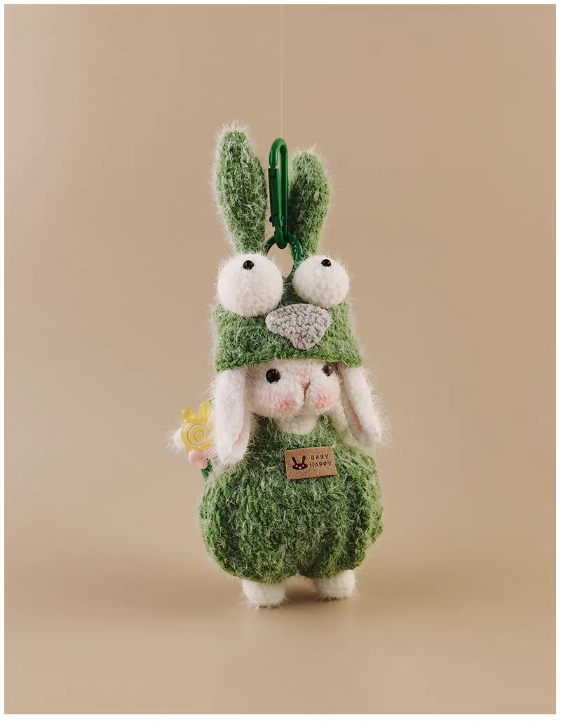Wide Eyes Bunny Sugar Sugar Bunny Bag Charm, Premium Backpack & Car Pendant, Ideal Gift,Handmade Crochet Doll, Crochet Keychain