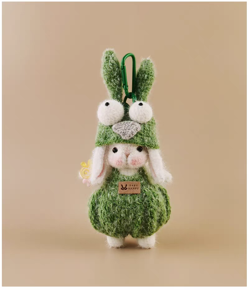 Wide Eyes Bunny Sugar Sugar Bunny Bag Charm, Premium Backpack & Car Pendant, Ideal Gift,Handmade Crochet Doll, Crochet Keychain