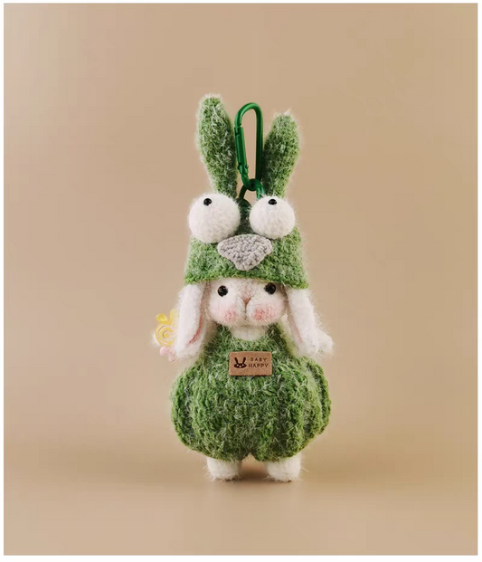 Wide Eyes Bunny Sugar Sugar Bunny Bag Charm, Premium Backpack & Car Pendant, Ideal Gift,Handmade Crochet Doll, Crochet Keychain