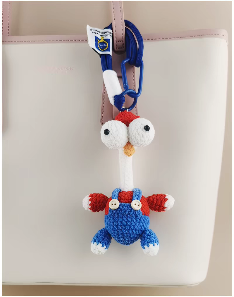Cute Wide-Eyed Chicken Bag Charm, Premium Backpack & Car Pendant, Ideal Gift,Handmade Crochet Doll, Crochet Keychain