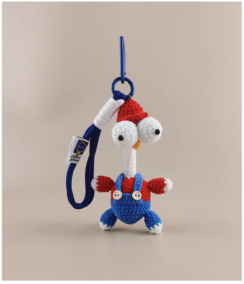 Cute Wide-Eyed Chicken Bag Charm, Premium Backpack & Car Pendant, Ideal Gift,Handmade Crochet Doll, Crochet Keychain