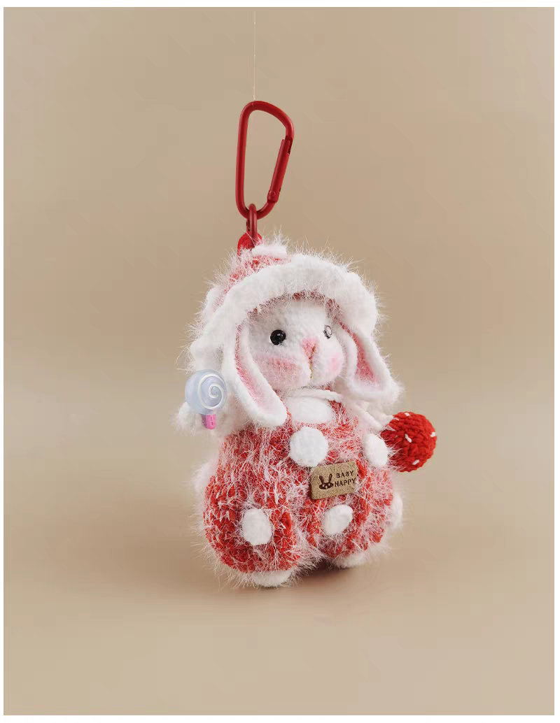 Cute Sugar Sugar Mushroom Bag Bunny Bag Charm, Premium Backpack & Car Pendant, Ideal Gift,Handmade Crochet Doll, Crochet Keychain