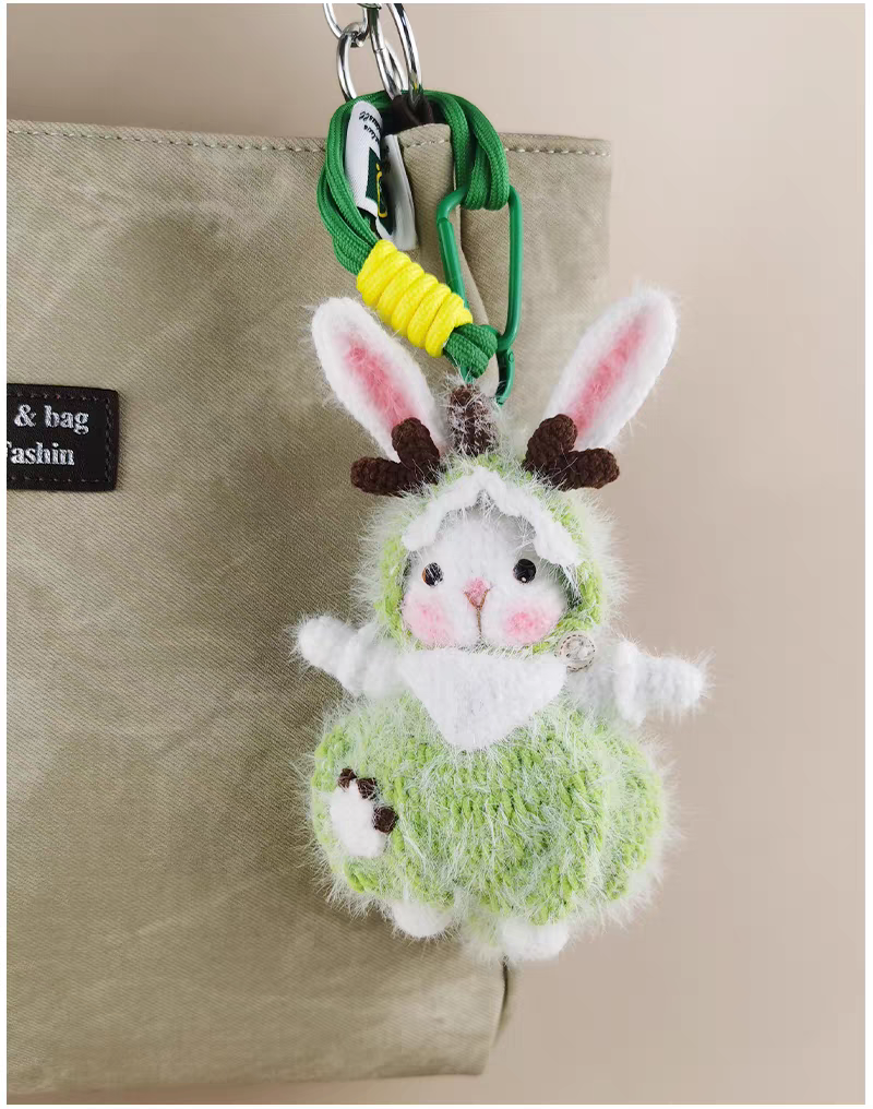 Cute Dinosaur Sugar Sugar Bunny Bag Charm, Premium Backpack & Car Pendant, Ideal Gift,Handmade Crochet Doll, Crochet Keychain
