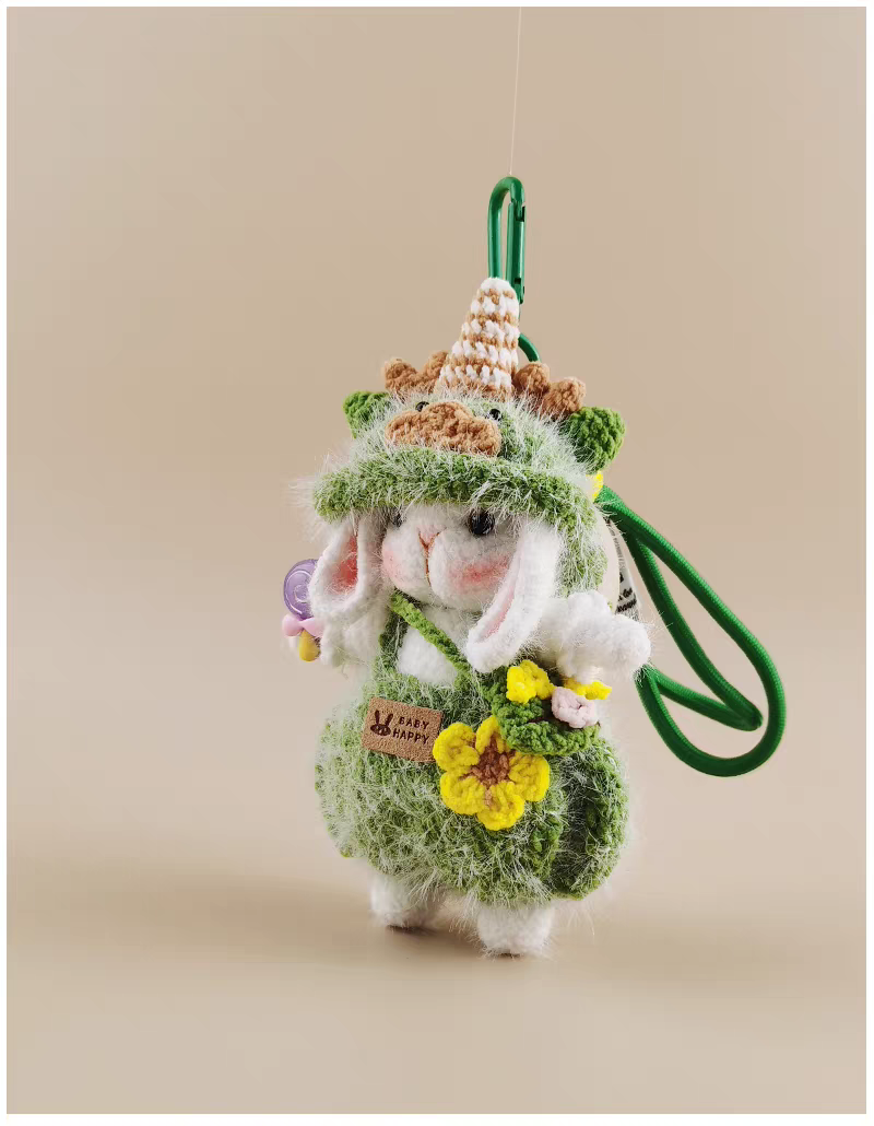 Zodiac Dragon Sugar Sugar Bunny Bag Charm, Premium Backpack & Car Pendant, Ideal Gift,Handmade Crochet Doll, Crochet Keychain