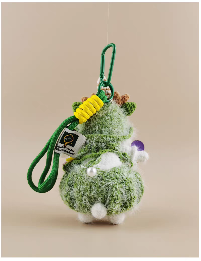 Zodiac Dragon Sugar Sugar Bunny Bag Charm, Premium Backpack & Car Pendant, Ideal Gift,Handmade Crochet Doll, Crochet Keychain