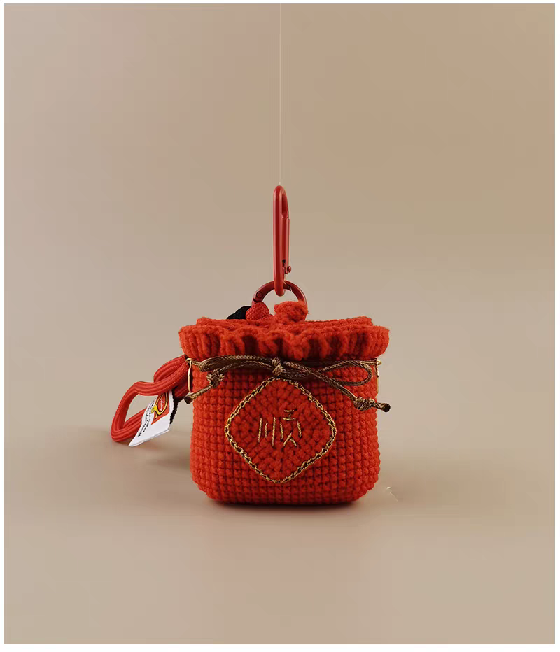 Lucky Fortune Bag Earphone Bag Bag Charm, Premium Backpack & Car Pendant, Ideal Gift,Handmade Crochet Doll, Crochet Keychain