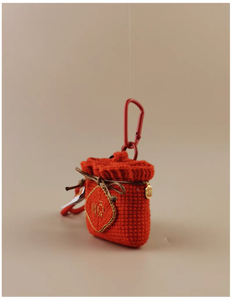 Lucky Fortune Bag Earphone Bag Bag Charm, Premium Backpack & Car Pendant, Ideal Gift,Handmade Crochet Doll, Crochet Keychain