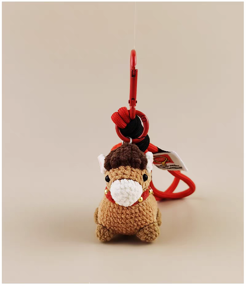 Rich Horse Bag Charm, Premium Backpack & Car Pendant, Ideal Gift,Handmade Crochet Doll, Crochet Keychain