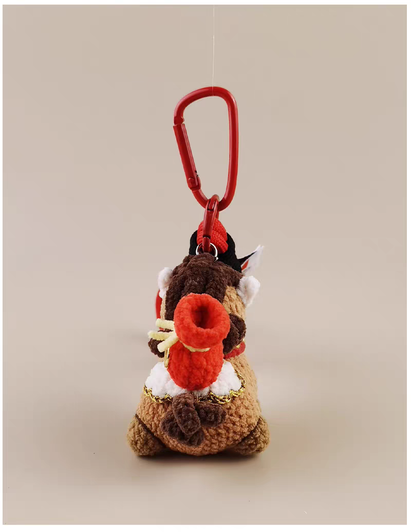 Rich Horse Bag Charm, Premium Backpack & Car Pendant, Ideal Gift,Handmade Crochet Doll, Crochet Keychain