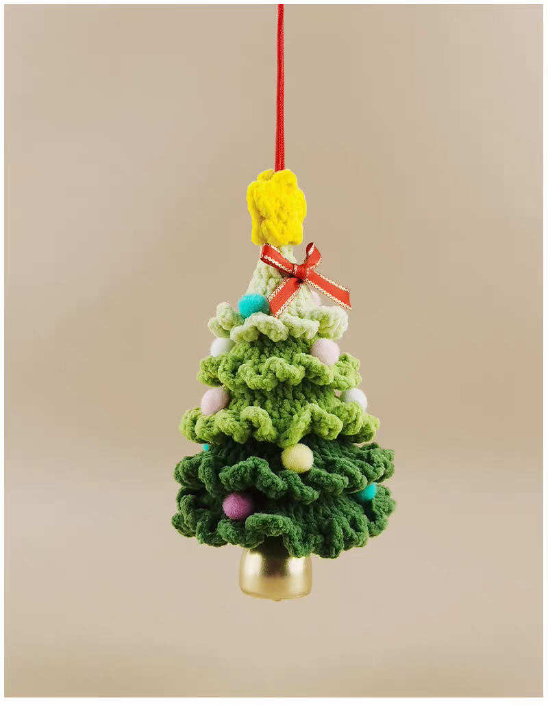 Christmas Tree Bag Charm, Premium Backpack & Car Pendant, Ideal Gift,Handmade Crochet Doll, Crochet Keychain