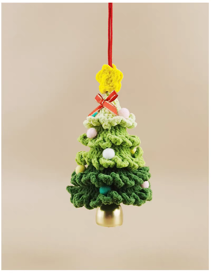 Christmas Tree Bag Charm, Premium Backpack & Car Pendant, Ideal Gift,Handmade Crochet Doll, Crochet Keychain