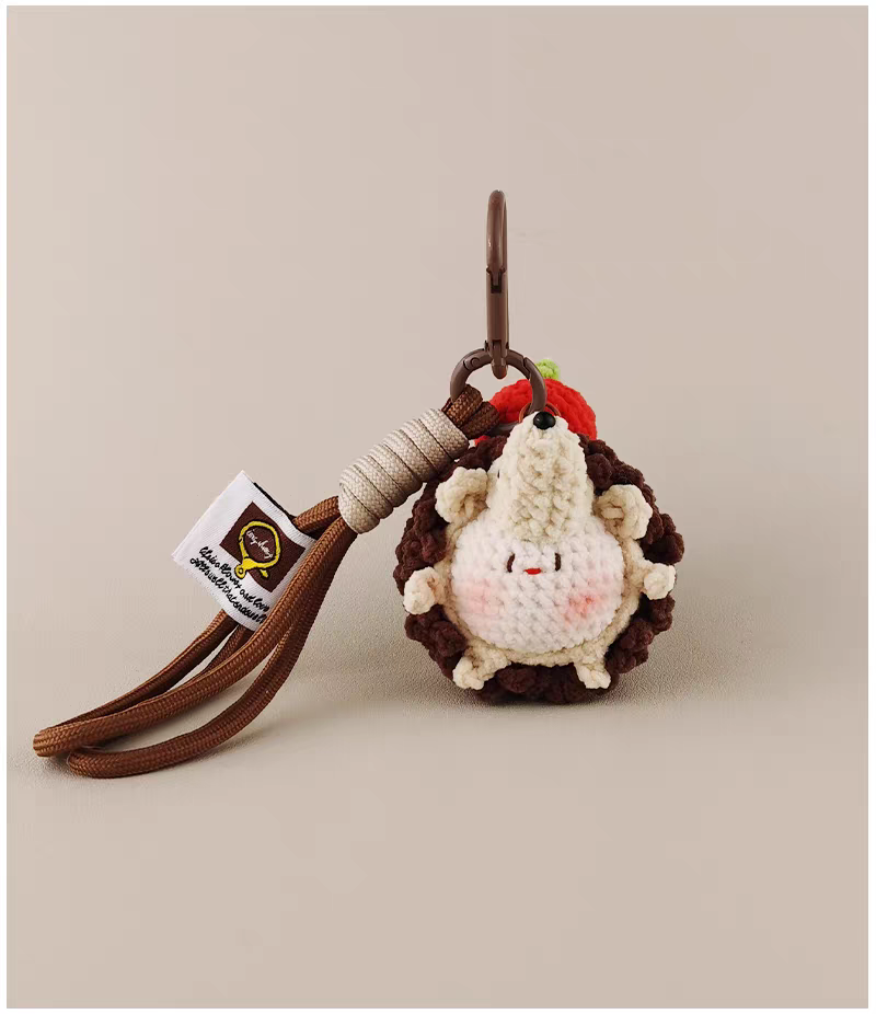 Hedgehog Doll Bag Charm, Premium Backpack & Car Pendant, Ideal Gift,Handmade Crochet Doll, Crochet Keychain