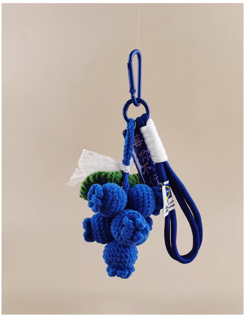 Blueberry Bag  Crochet Bag Charm, Premium Backpack & Car Pendant, Ideal Gift,Handmade Crochet Doll, Crochet Keychain