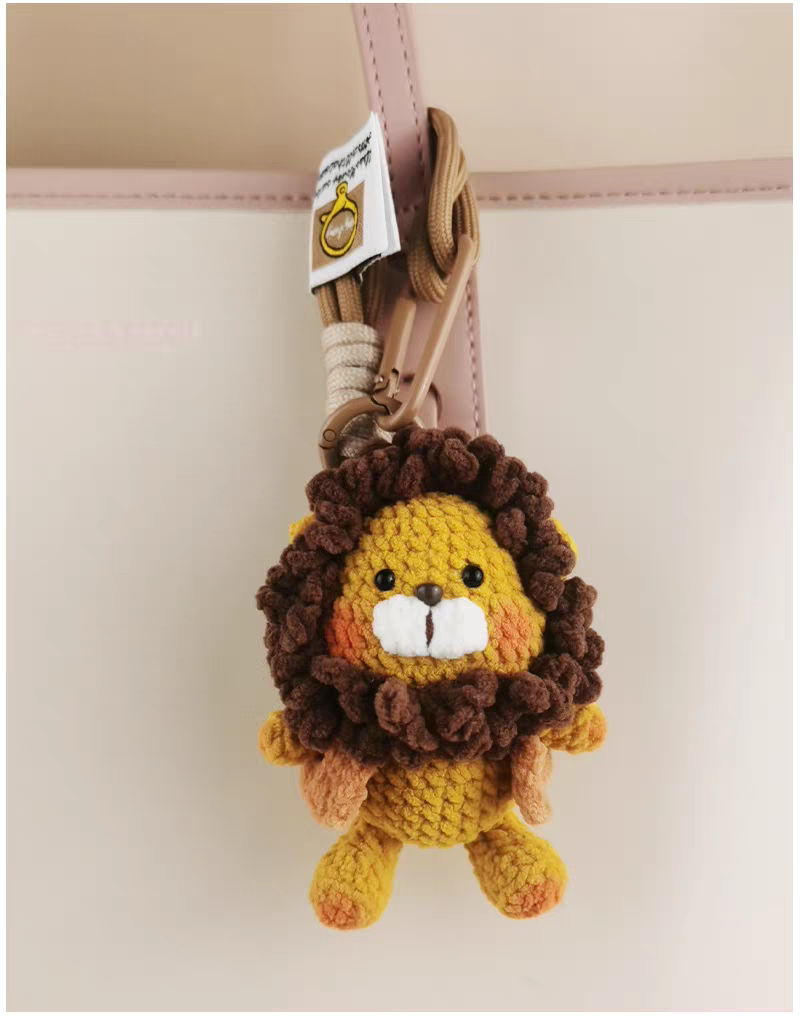 Lion Doll  Crochet Bag Charm, Premium Backpack & Car Pendant, Ideal Gift,Handmade Crochet Doll, Crochet Keychain