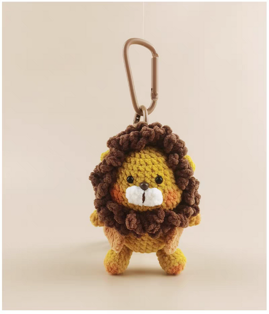 Lion Doll  Crochet Bag Charm, Premium Backpack & Car Pendant, Ideal Gift,Handmade Crochet Doll, Crochet Keychain